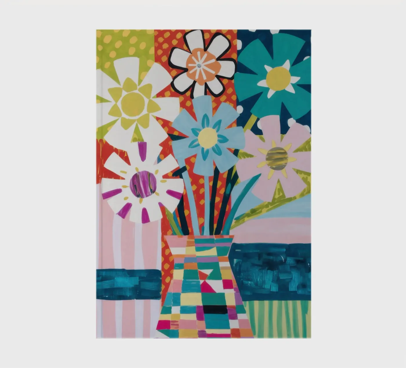Patchwork Vase Bouquet notebook by Obs Canvas