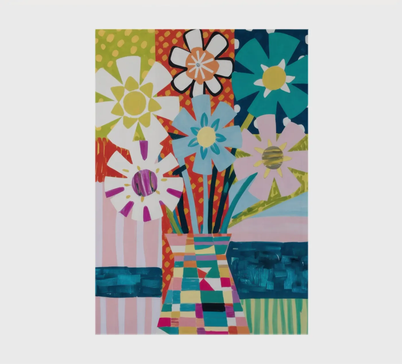 Patchwork Vase Bouquet notebook by Obs Canvas