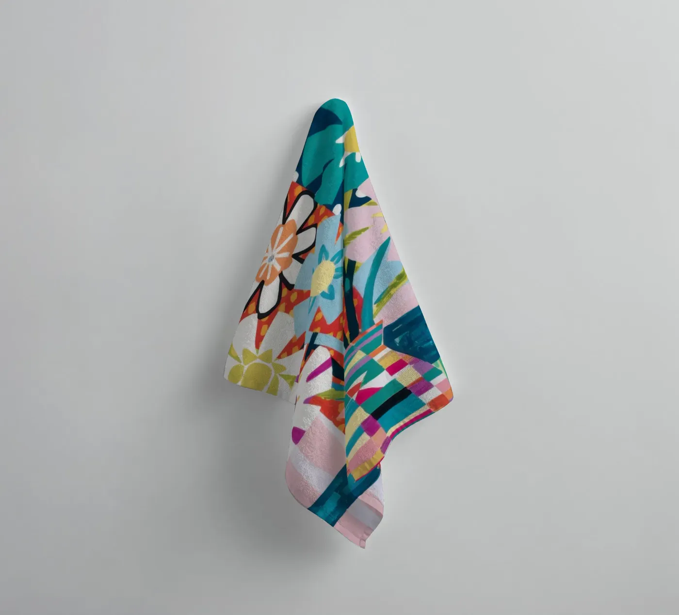 Patchwork Vase Blumenstrauß Handtuch von Obs Canvas