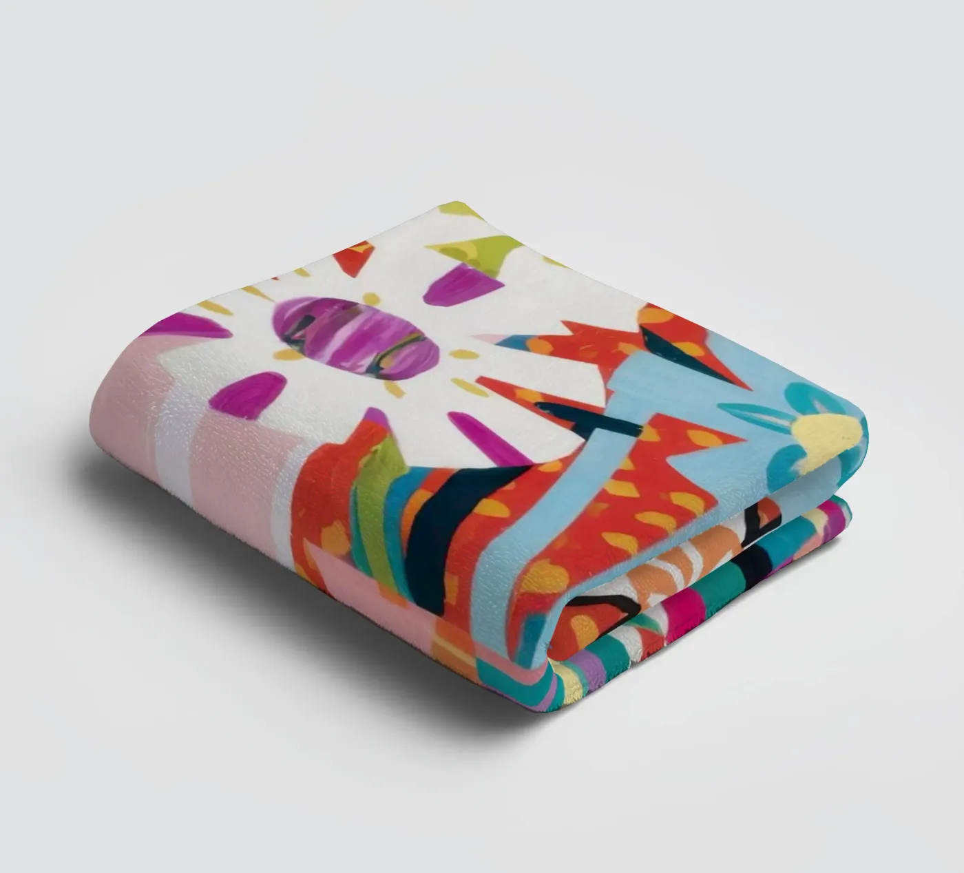 Patchwork Vase Bouquet badhanddoek van Obs Canvas