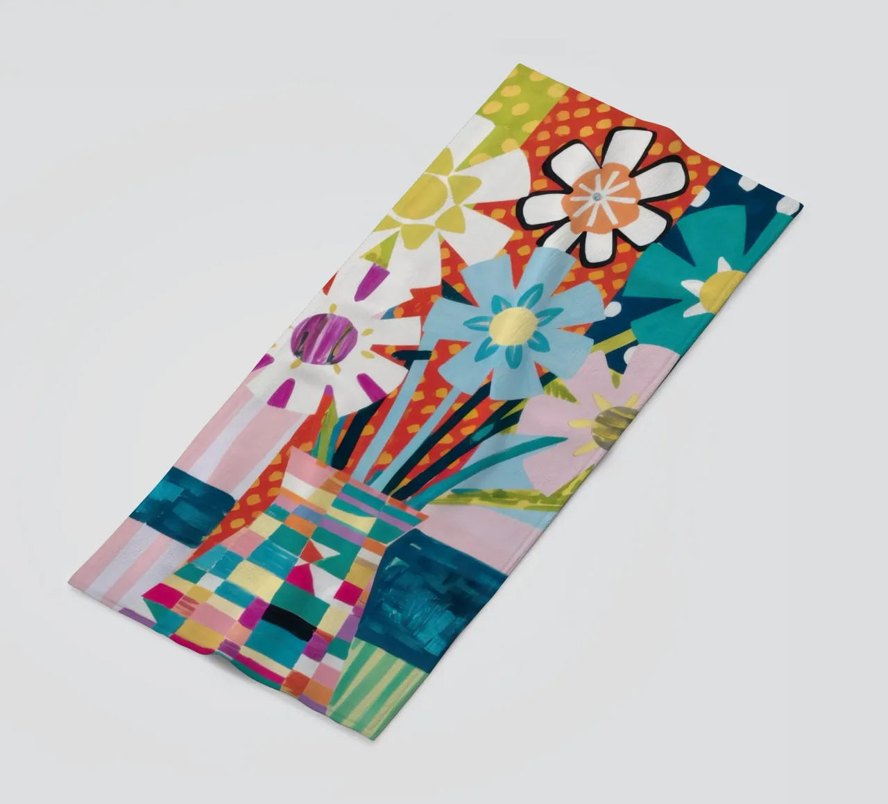 Patchwork Vase Bouquet telo mare da Obs Canvas