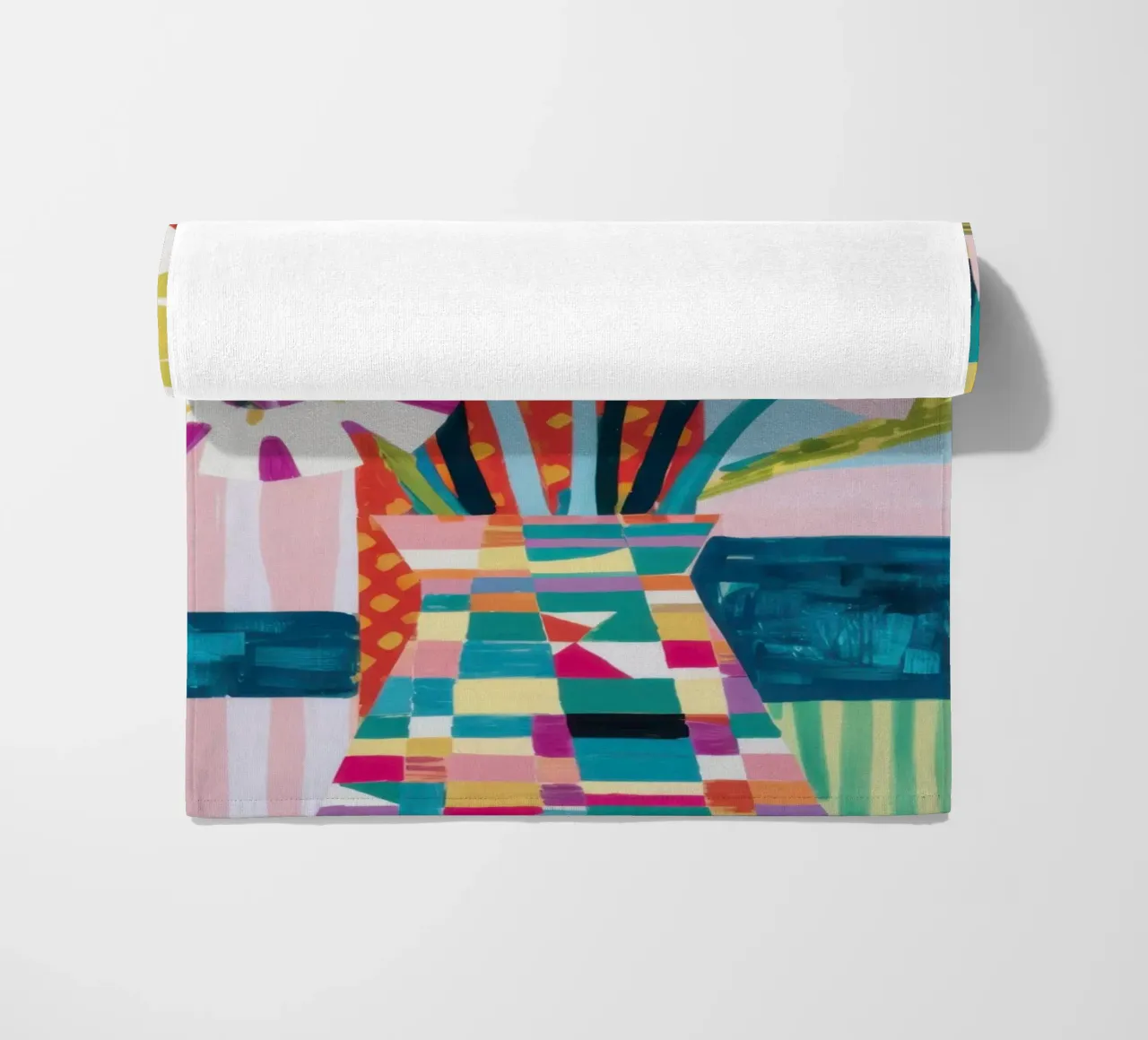 Patchwork Vase Bouquet telo mare da Obs Canvas