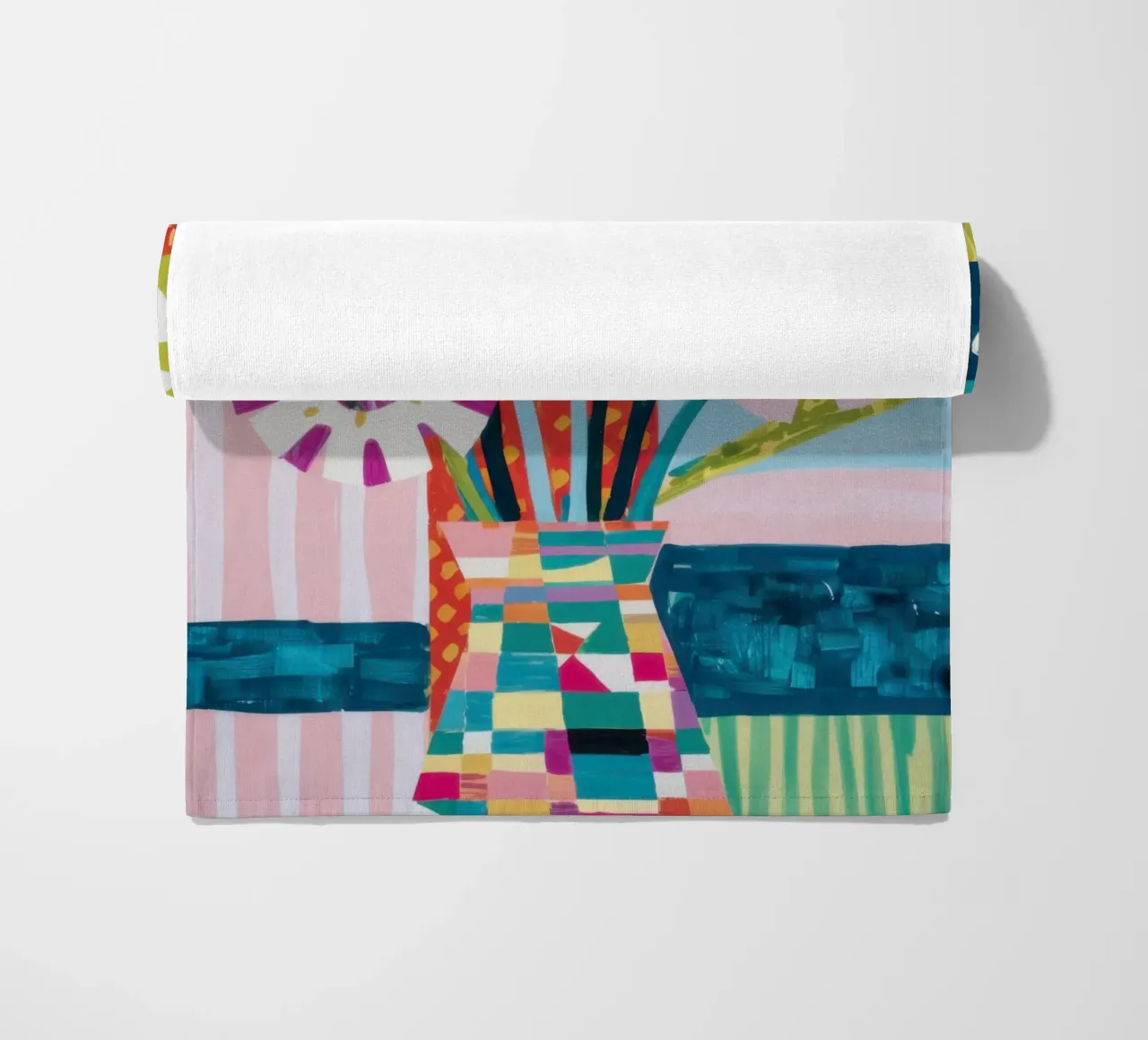 Patchwork Vase Bouquet telo mare da Obs Canvas