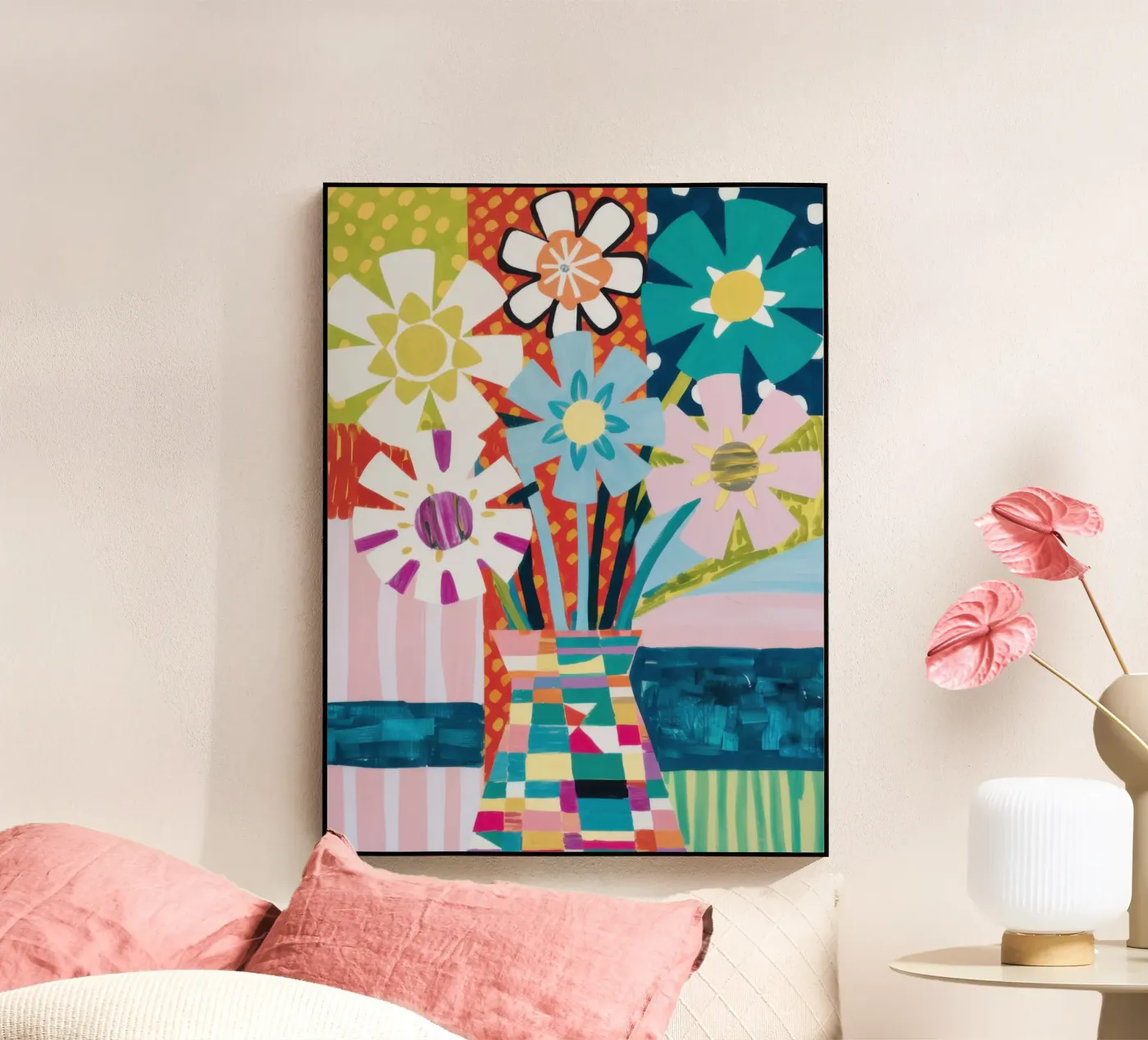 Patchwork Vase Bouquet plexiglass da Obs Canvas