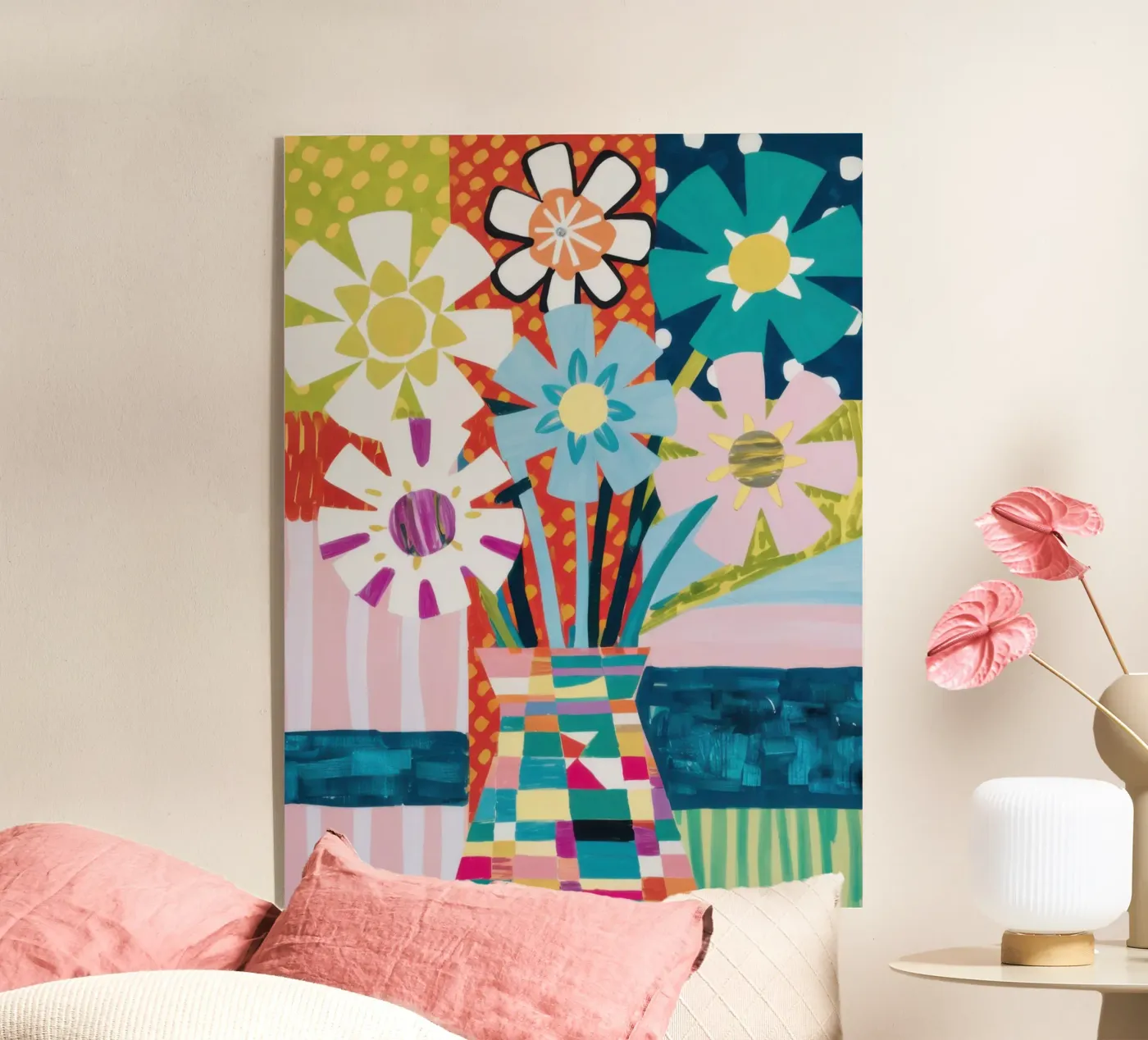 Patchwork Vase Bouquet plexiglas de Obs Canvas