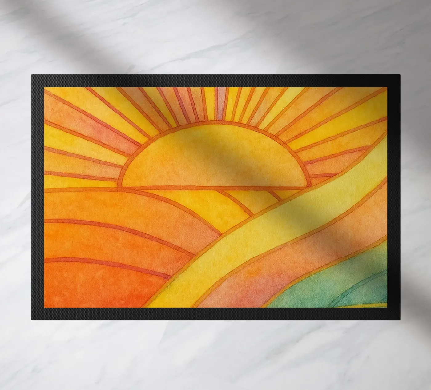 sun light drawing doormat by Botania