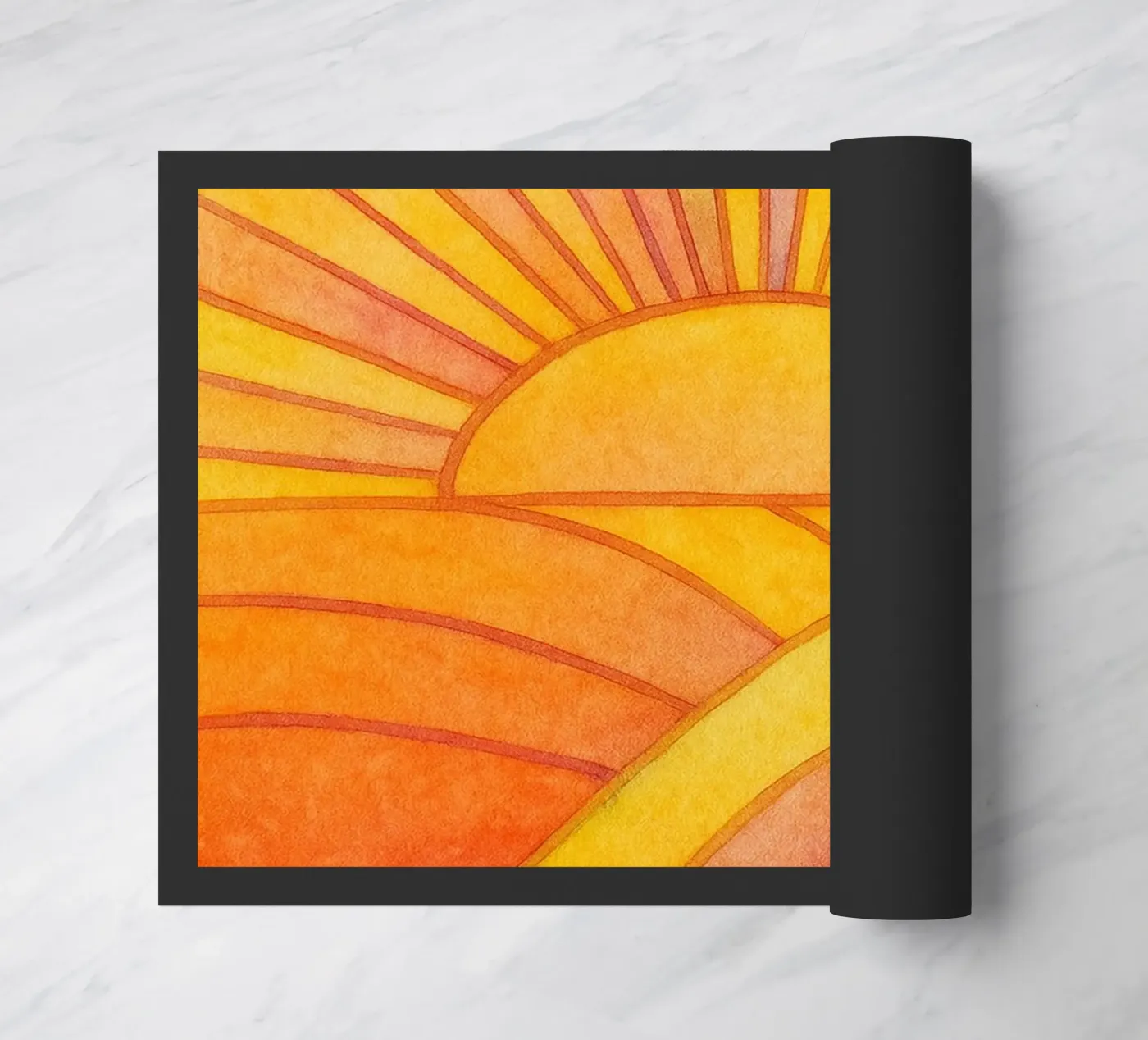 sun light drawing doormat by Botania