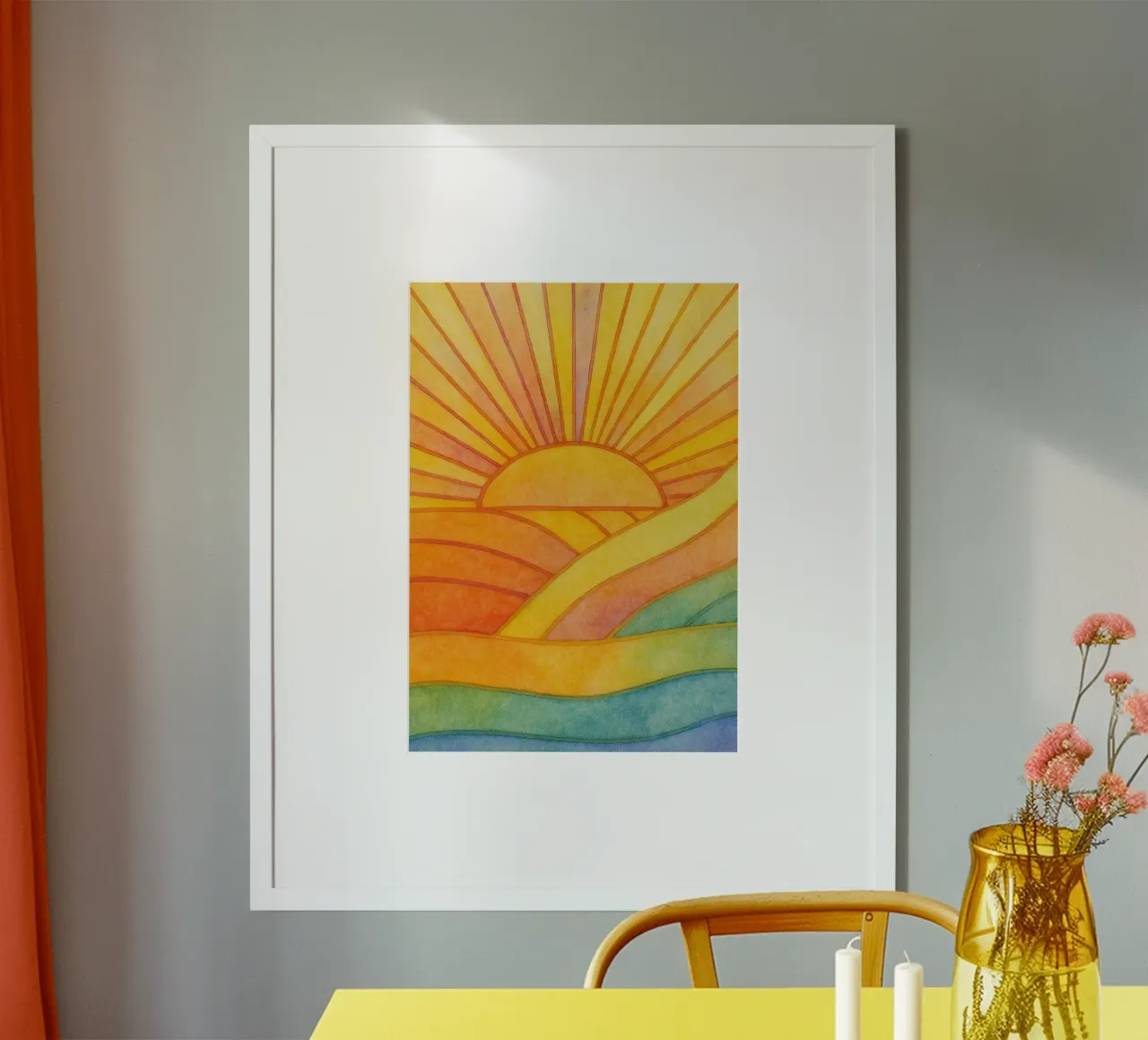 Sonne-Licht-Zeichnung Poster von Botania