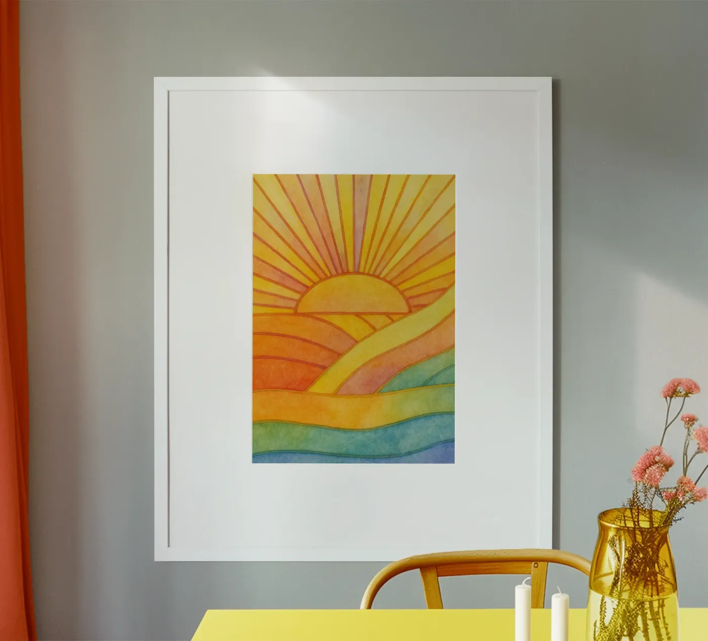 sun light drawing poster by Botania