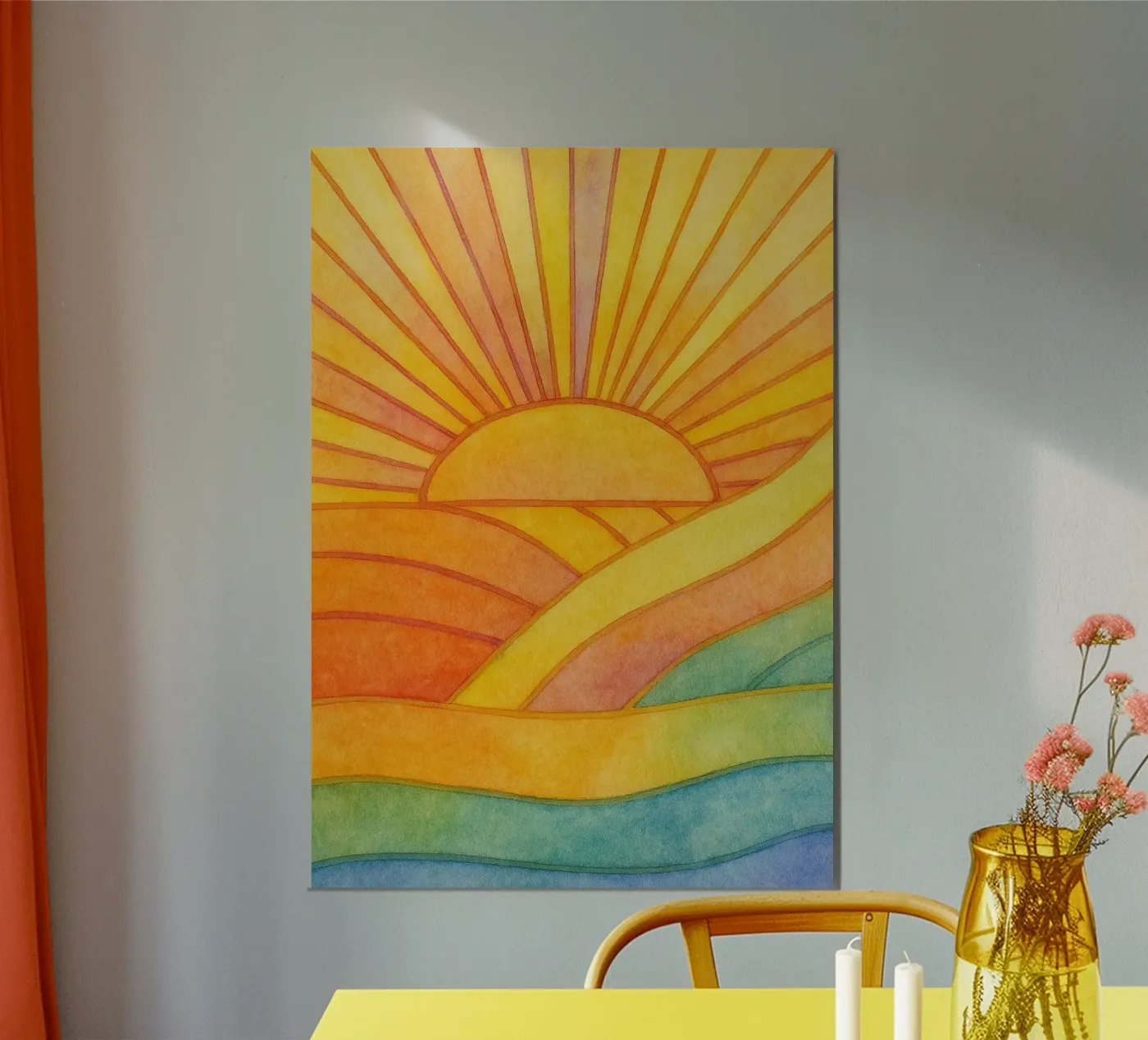 sun light drawing poster by Botania