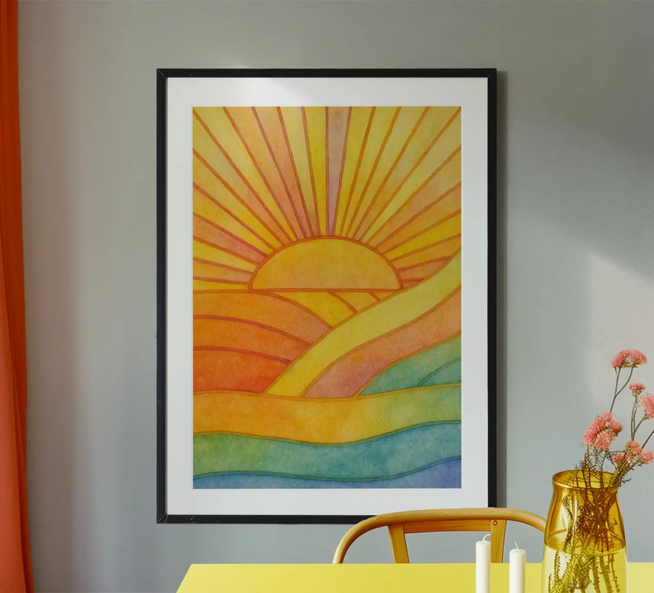 Sonne-Licht-Zeichnung Poster von Botania