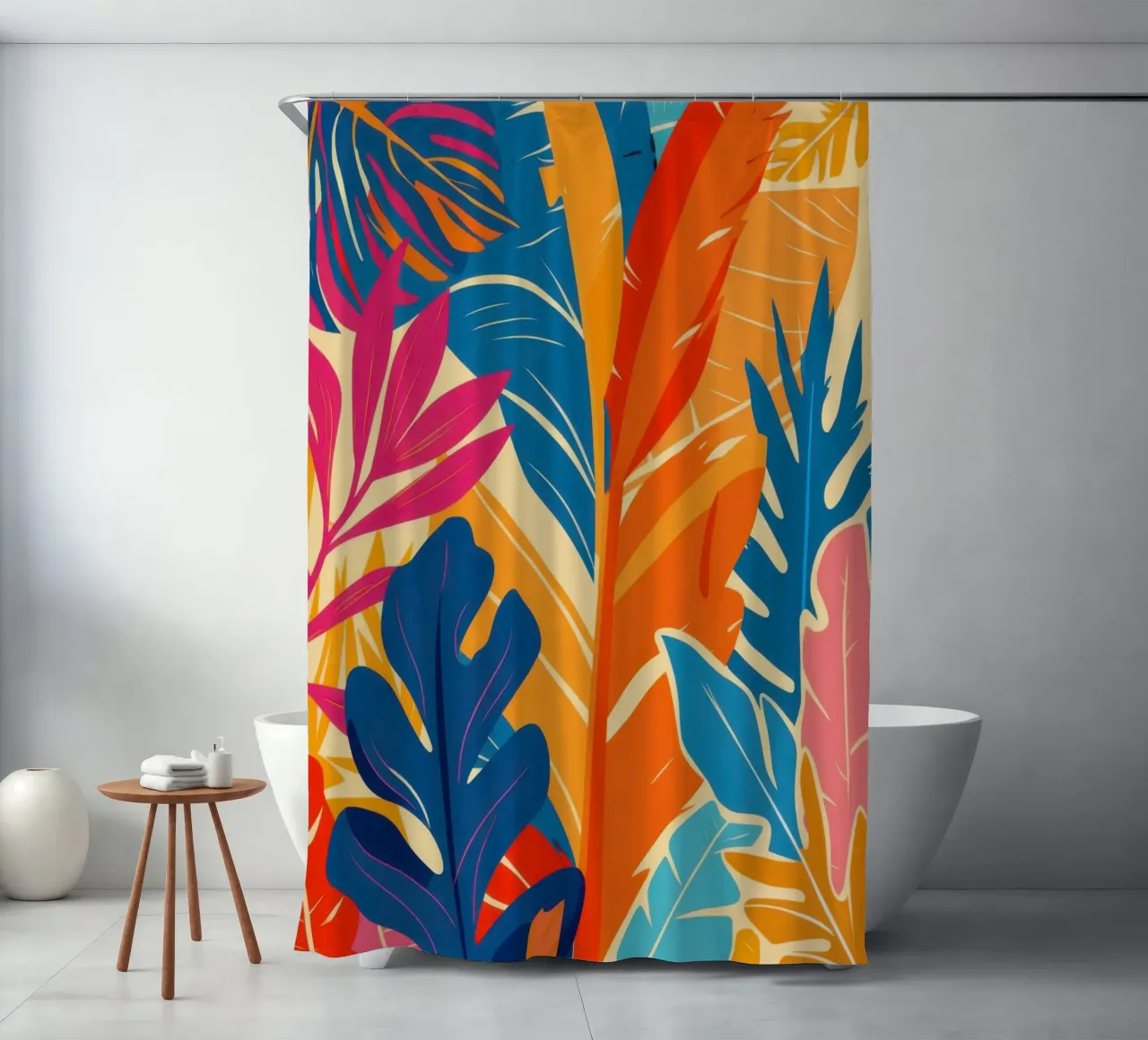 Fiery Jungle Foliage shower curtain by Frosh Pallete