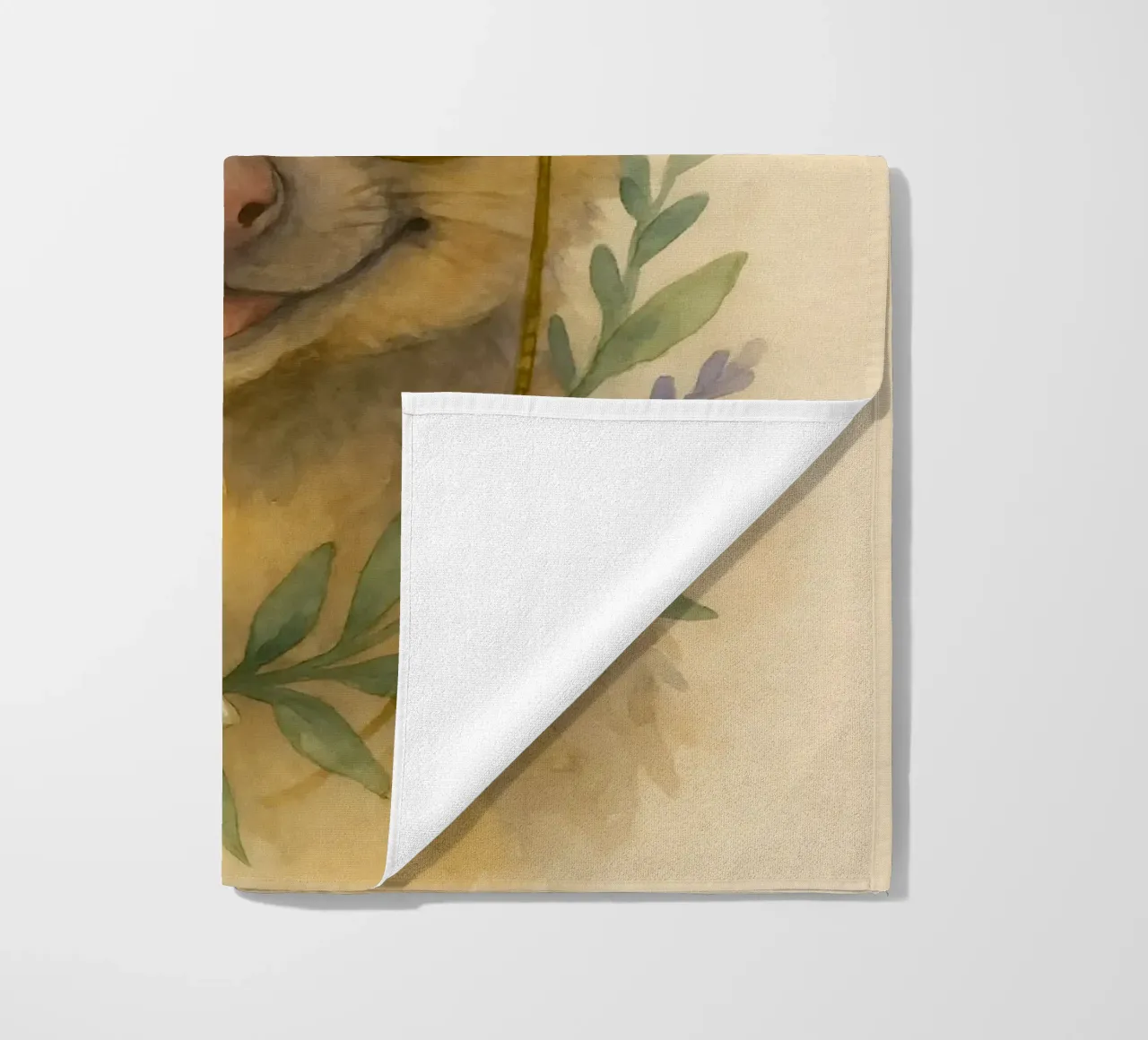 Lavender Whimsy: The Smiling Kinkajou beach towel by Graceful Desine
