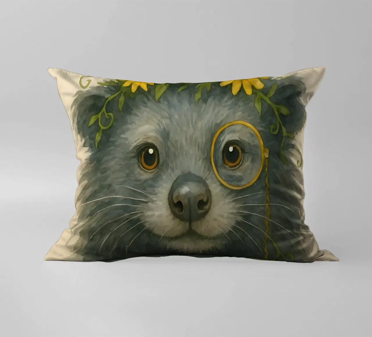 Daisy Dandy: The Wise Binturong decorative cushion by Graceful Desine