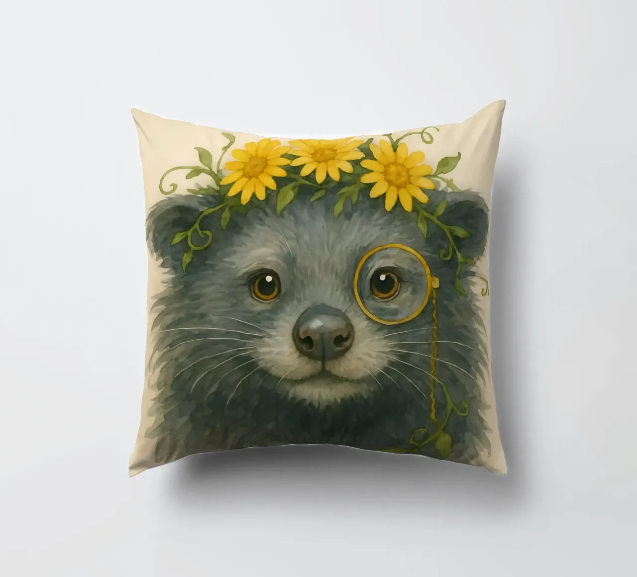 Daisy Dandy: The Wise Binturong decorative cushion by Graceful Desine