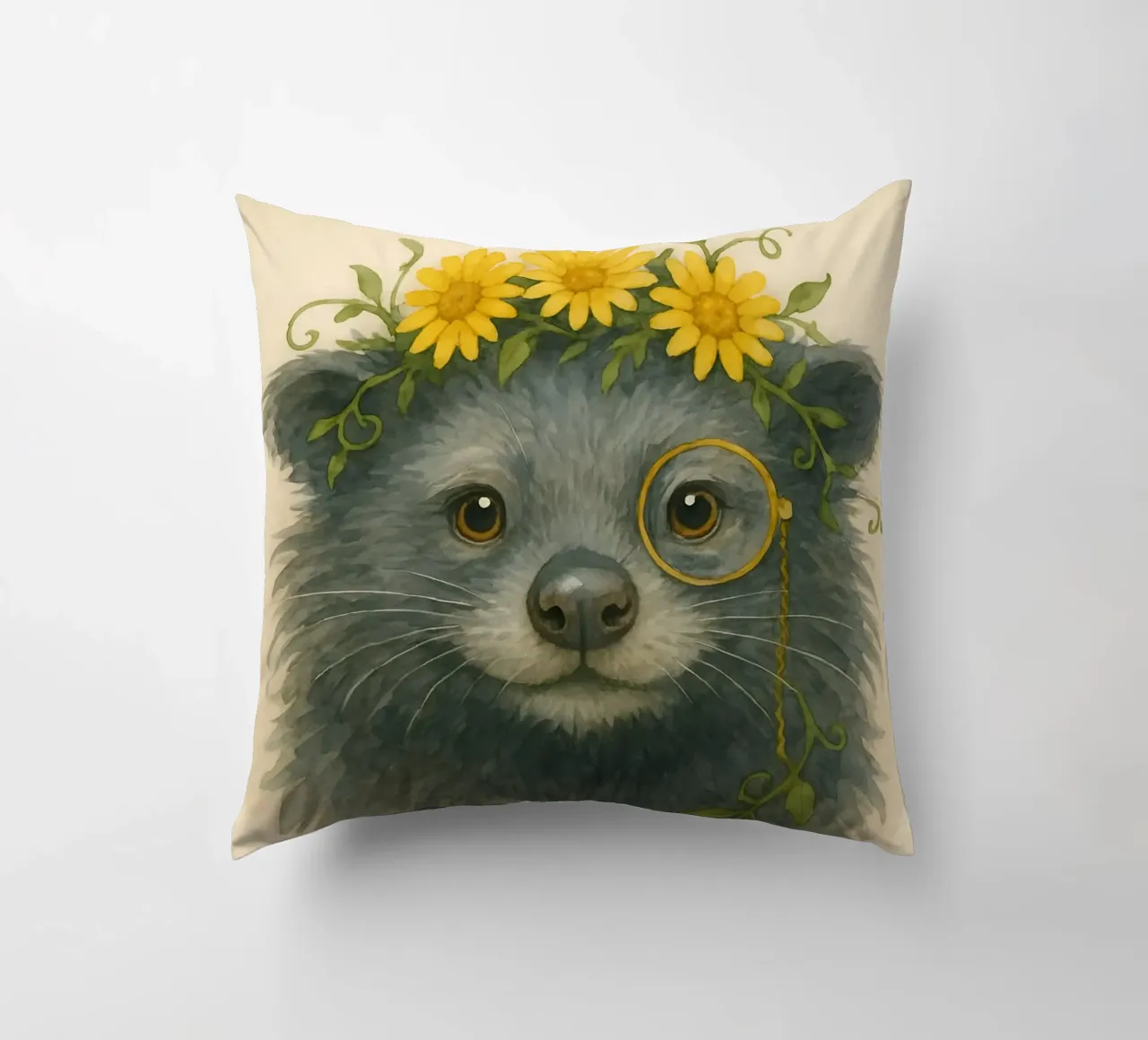 Daisy Dandy: The Wise Binturong decorative cushion by Graceful Desine