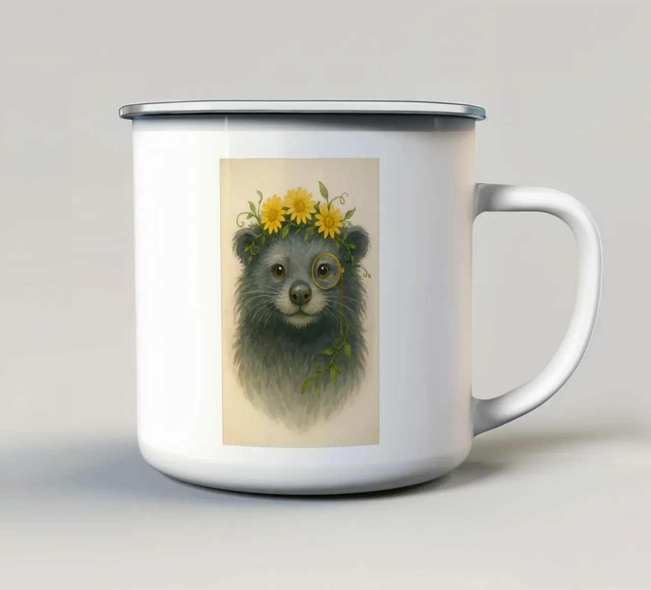 Daisy Dandy: Il saggio binturong tazza in smalto da Graceful Desine