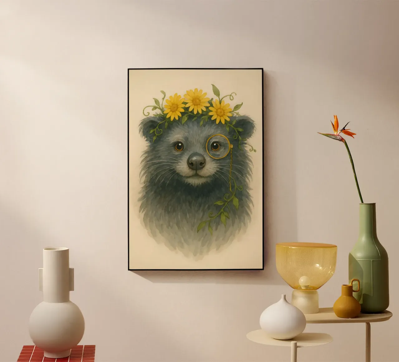 Daisy Dandy: The Wise Binturong acrylic glass by Graceful Desine