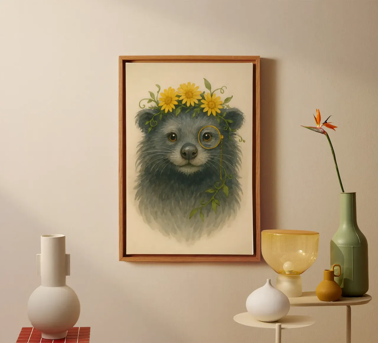 Daisy Dandy: The Wise Binturong canvas by Graceful Desine