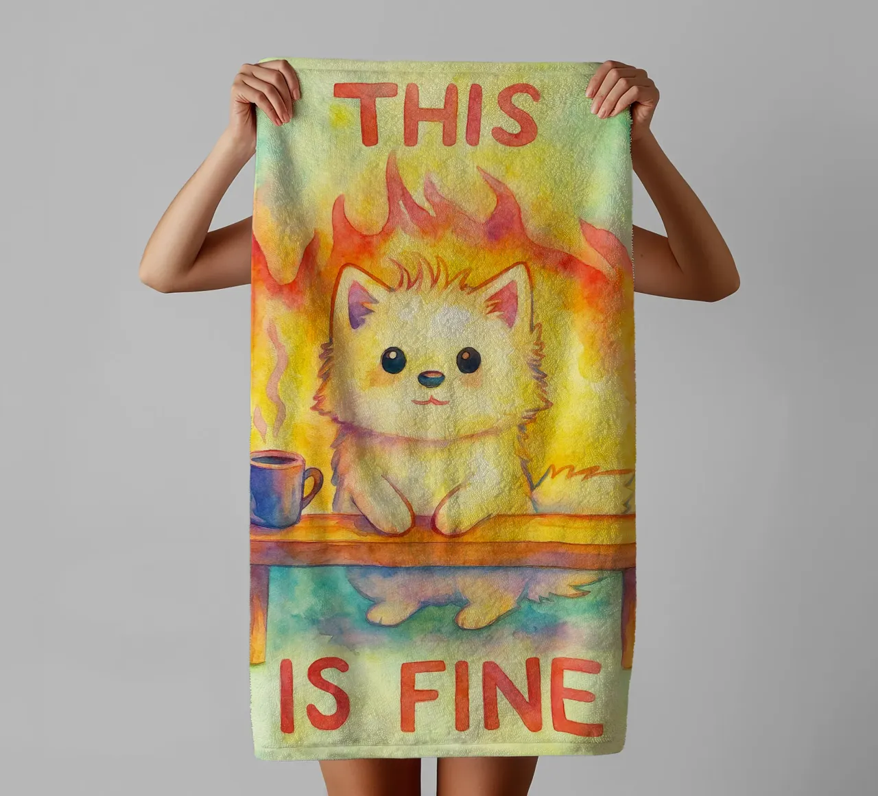 this is fine cat drawing towel by Botania