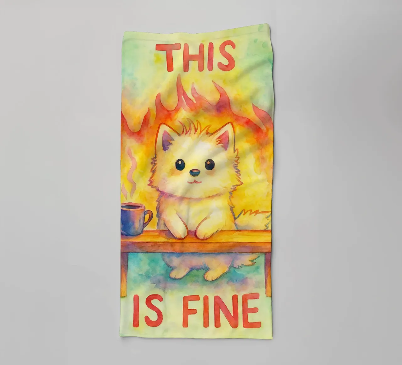 this is fine cat drawing towel by Botania