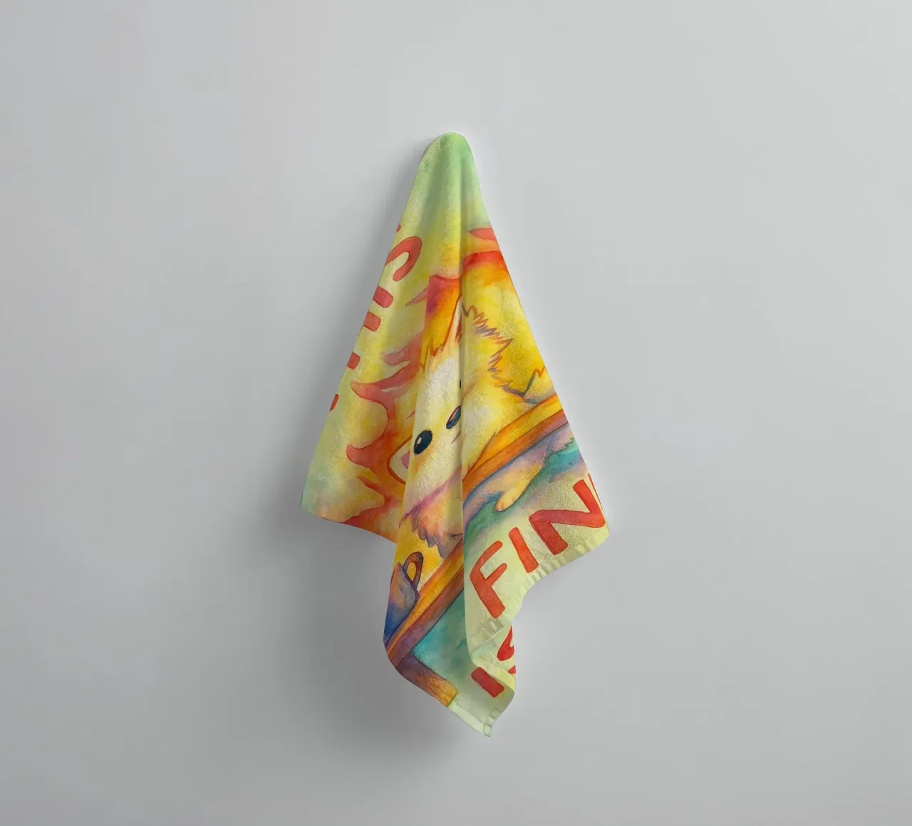 this is fine cat drawing towel by Botania