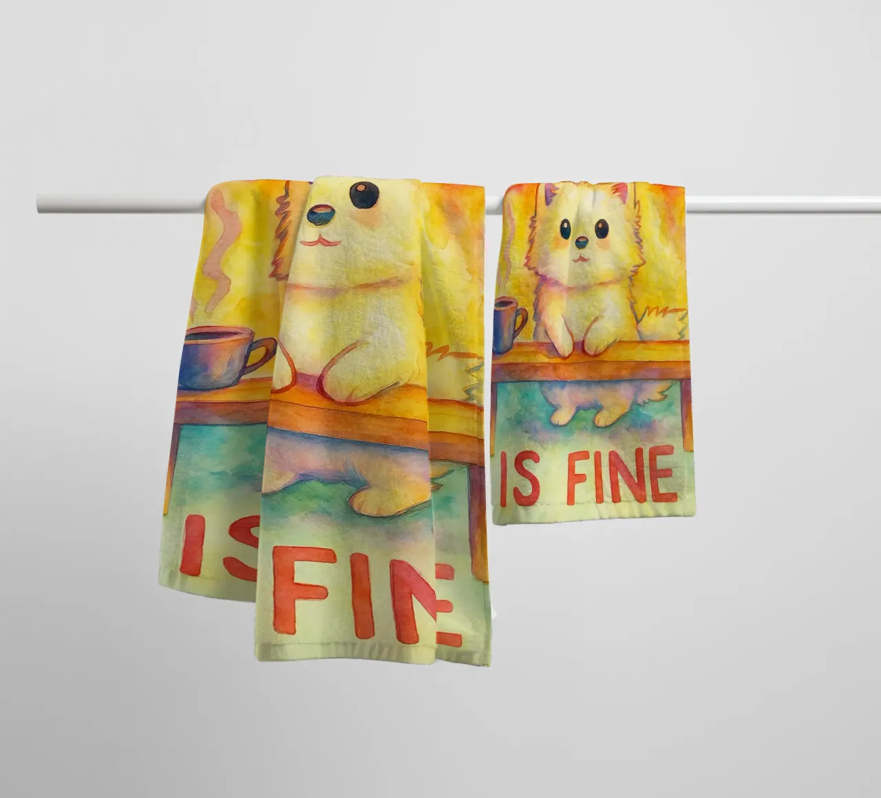 this is fine cat drawing towel by Botania