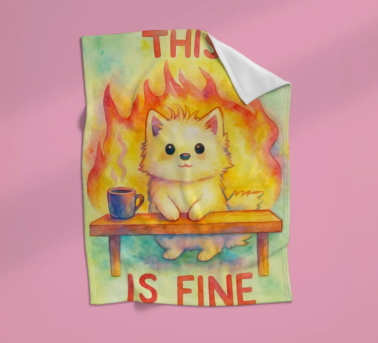 questo è un bel disegno di gatto coperta in pile da Botania