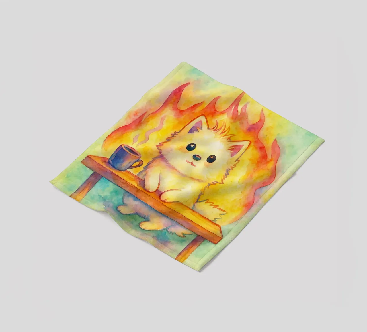 questo è un bel disegno di gatto coperta in pile da Botania