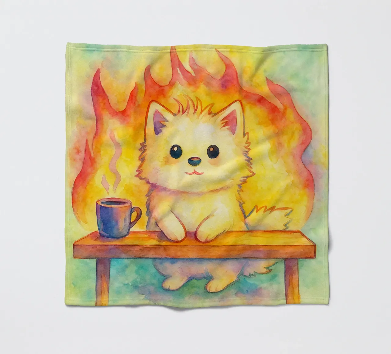 questo è un bel disegno di gatto coperta in pile da Botania