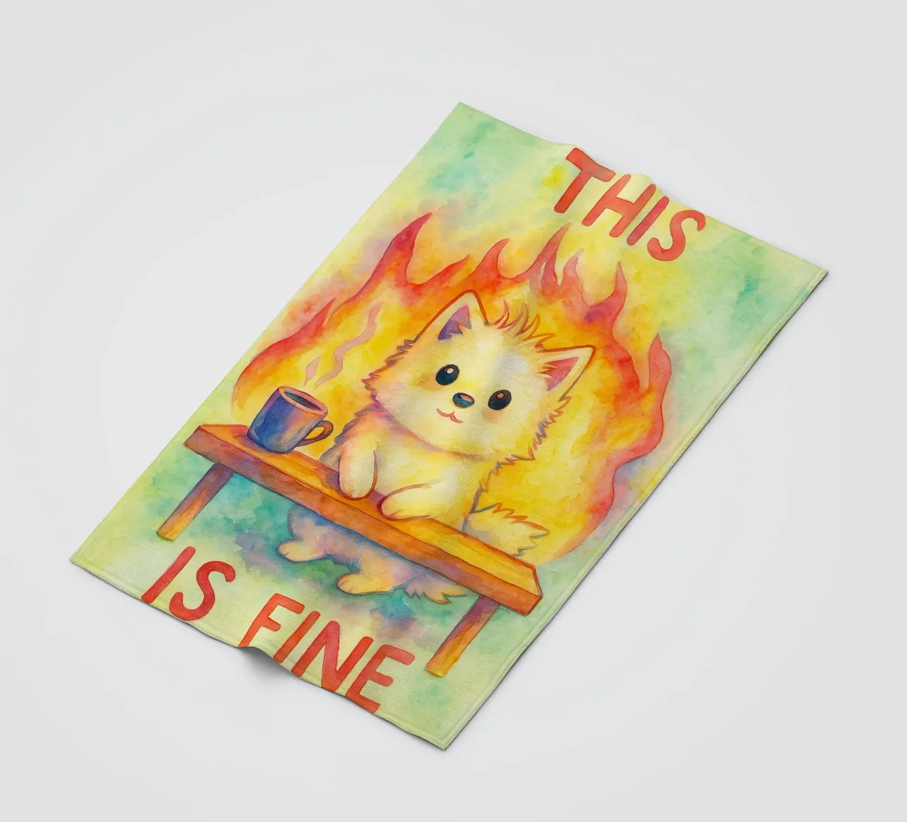 questo è un bel disegno di gatto coperta in pile da Botania