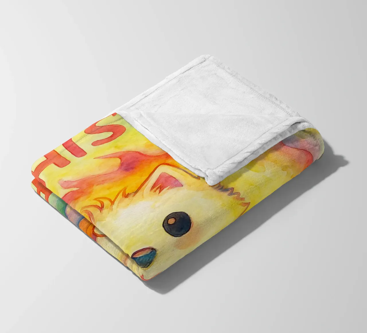 questo è un bel disegno di gatto coperta in pile da Botania
