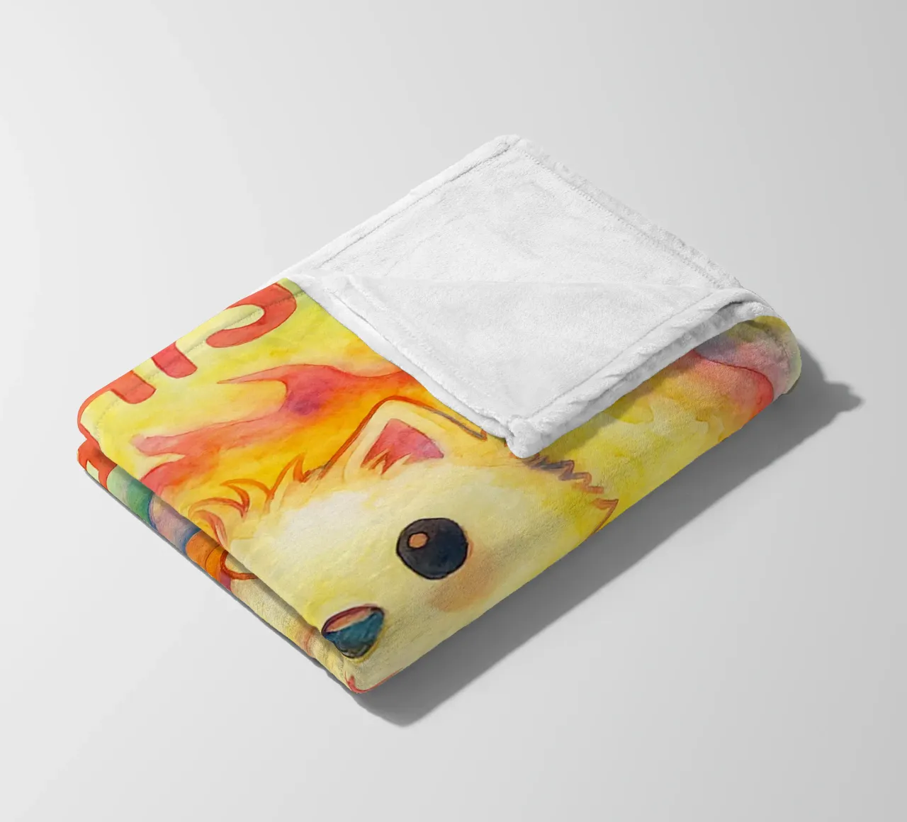 questo è un bel disegno di gatto coperta in pile da Botania