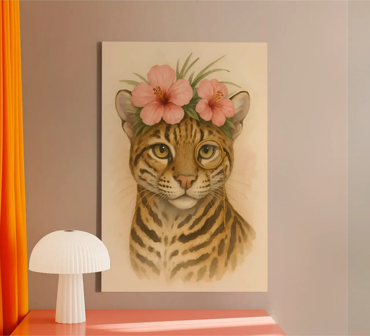 Gatto tropicale Aristo: Il raffinato Ocelot tela con Cornice a cassetta da Graceful Desine
