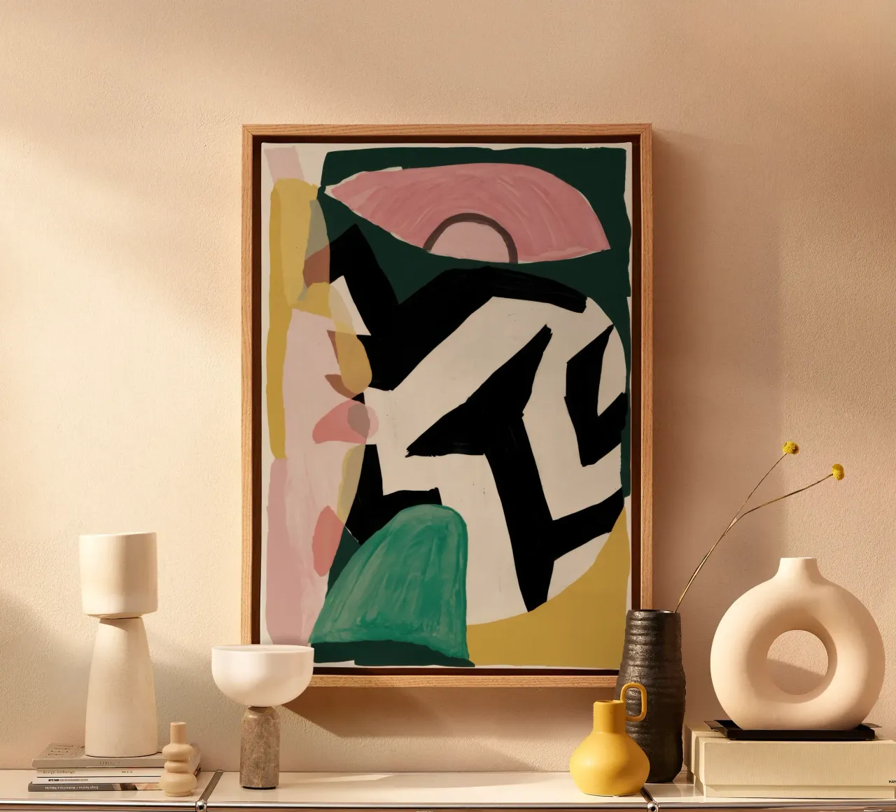 Grafische Vorm Abstract canvas van Lunar Valentina