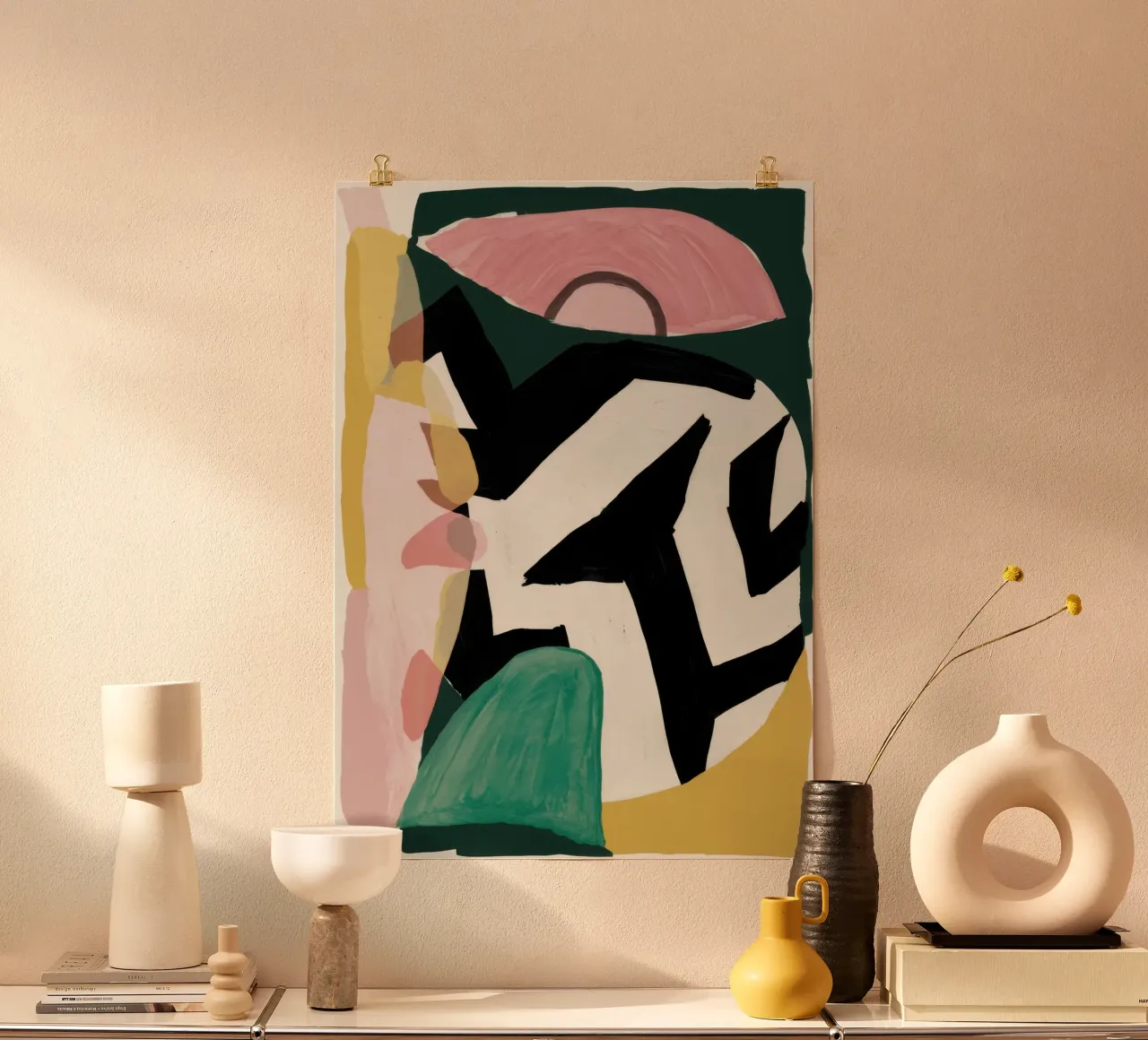 Grafische Vorm Abstract hahnemühle van Lunar Valentina