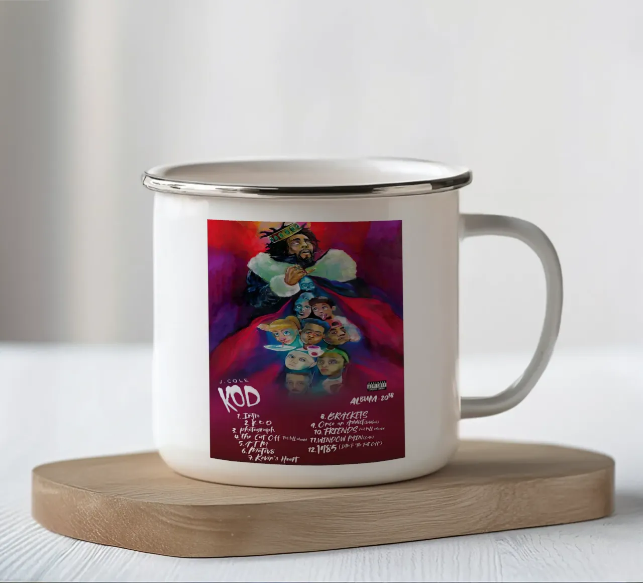 J.Cole tazza in smalto da Musadad Shop