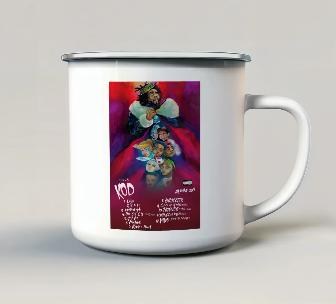 J.Cole tazza in smalto da Musadad Shop
