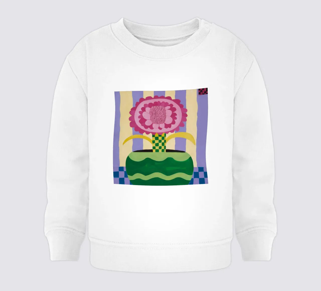 Vaso a strisce in fiore felpa neonato da Lunar Valentina