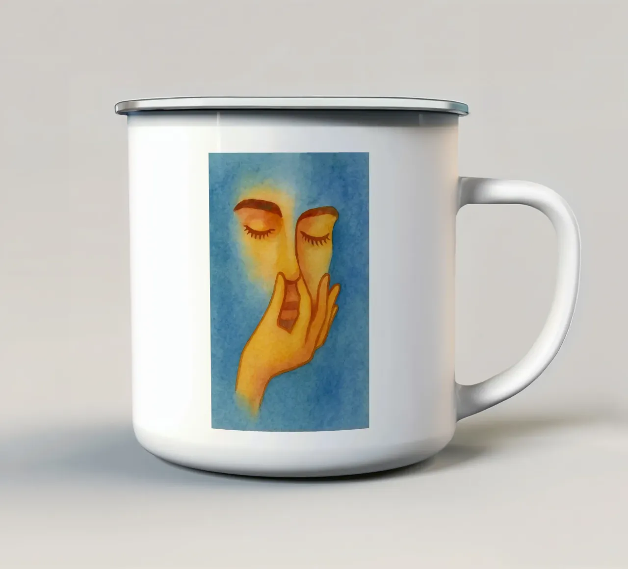 Pittura del bagno con cattivo sorriso tazza in smalto da Goldend