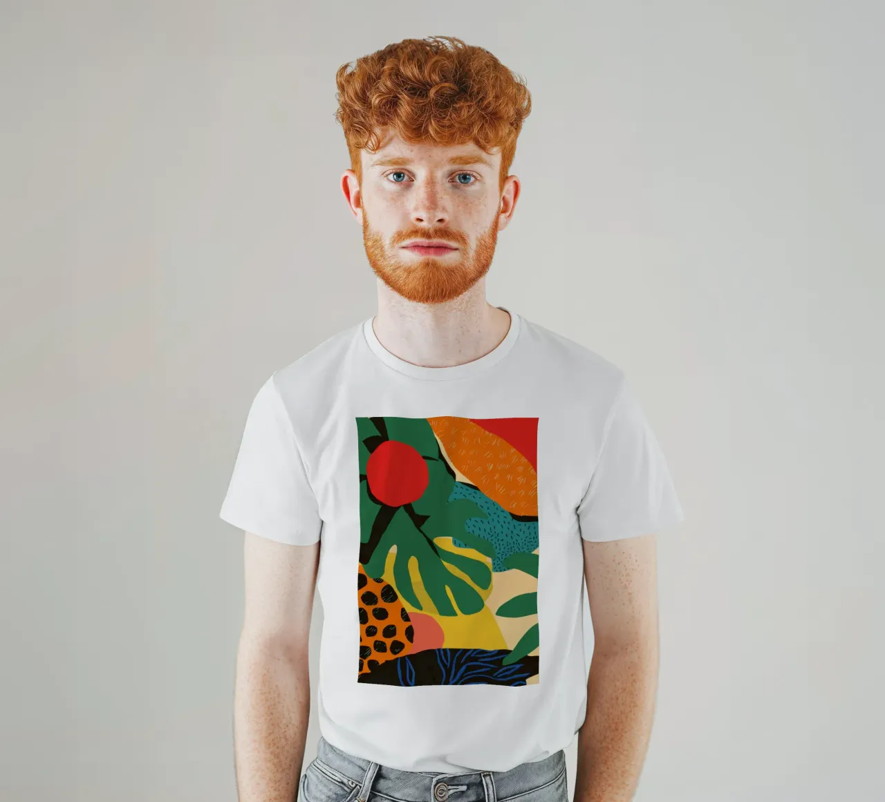 Frutta della giungla astratta t-shirt da Line Fable