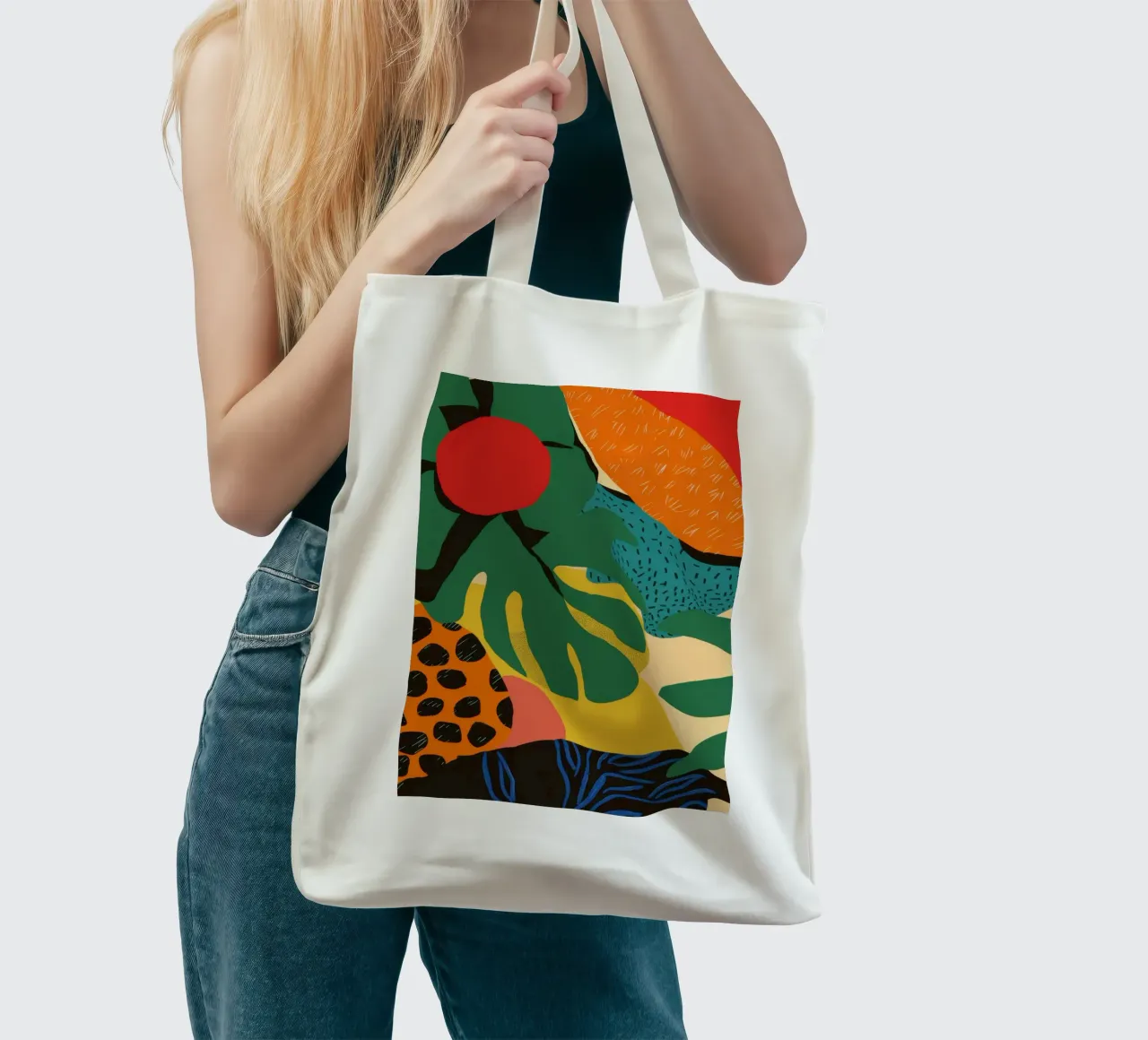 Frutta della giungla astratta borsa in juta da Line Fable