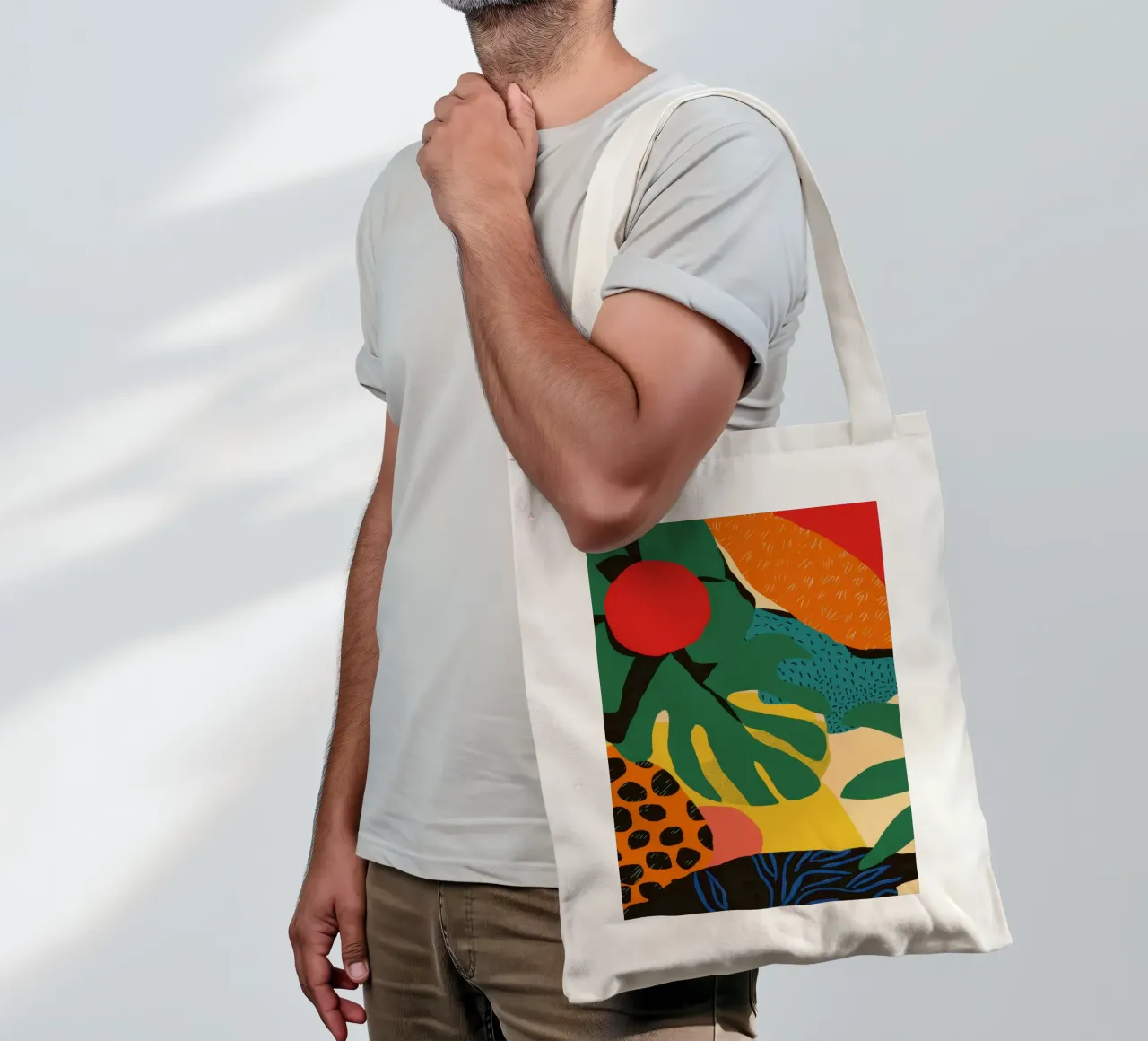 Frutta della giungla astratta borsa in juta da Line Fable