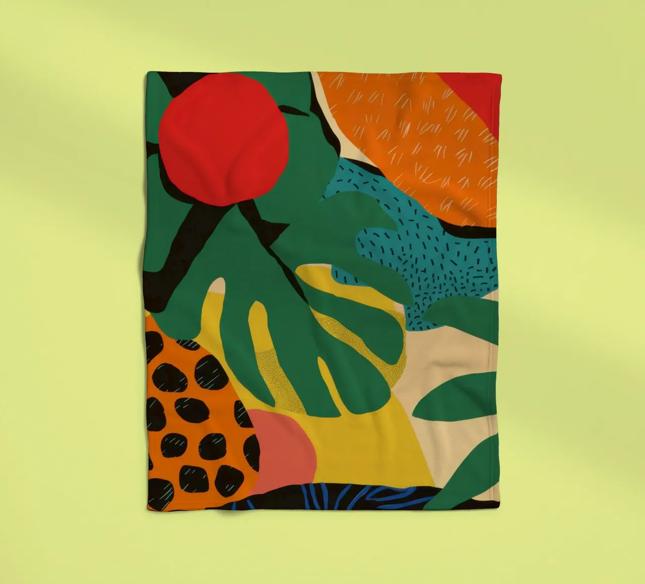 Frutta della giungla astratta coperta in pile da Line Fable