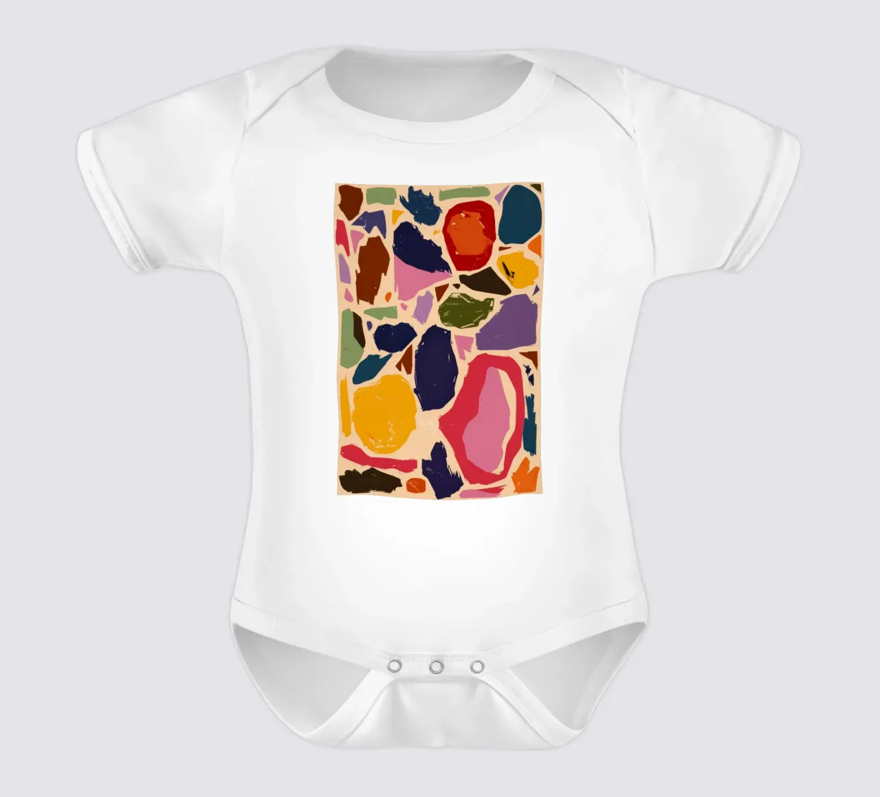 Vetro colorato organico body neonato maniche corte da Lunar Valentina