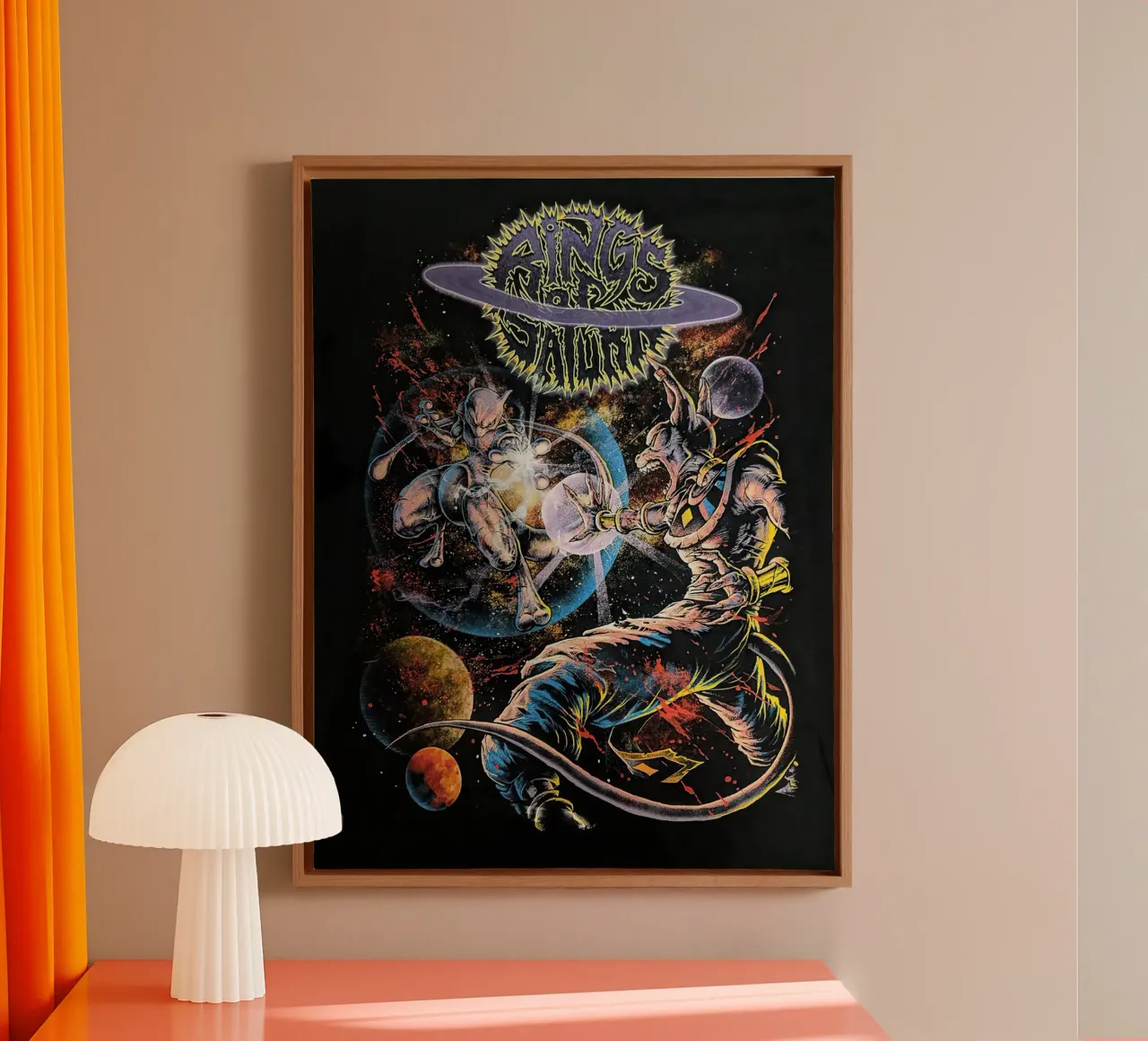 Rings Of Saturn tela con Cornice a cassetta da Musadad Shop