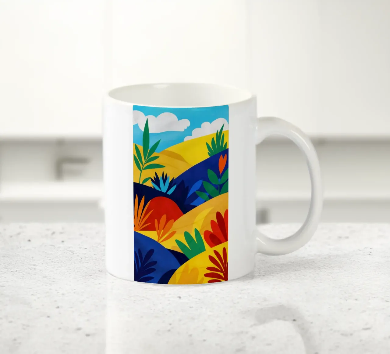 Colline ondulate e vibranti tazza in ceramica da Line Fable