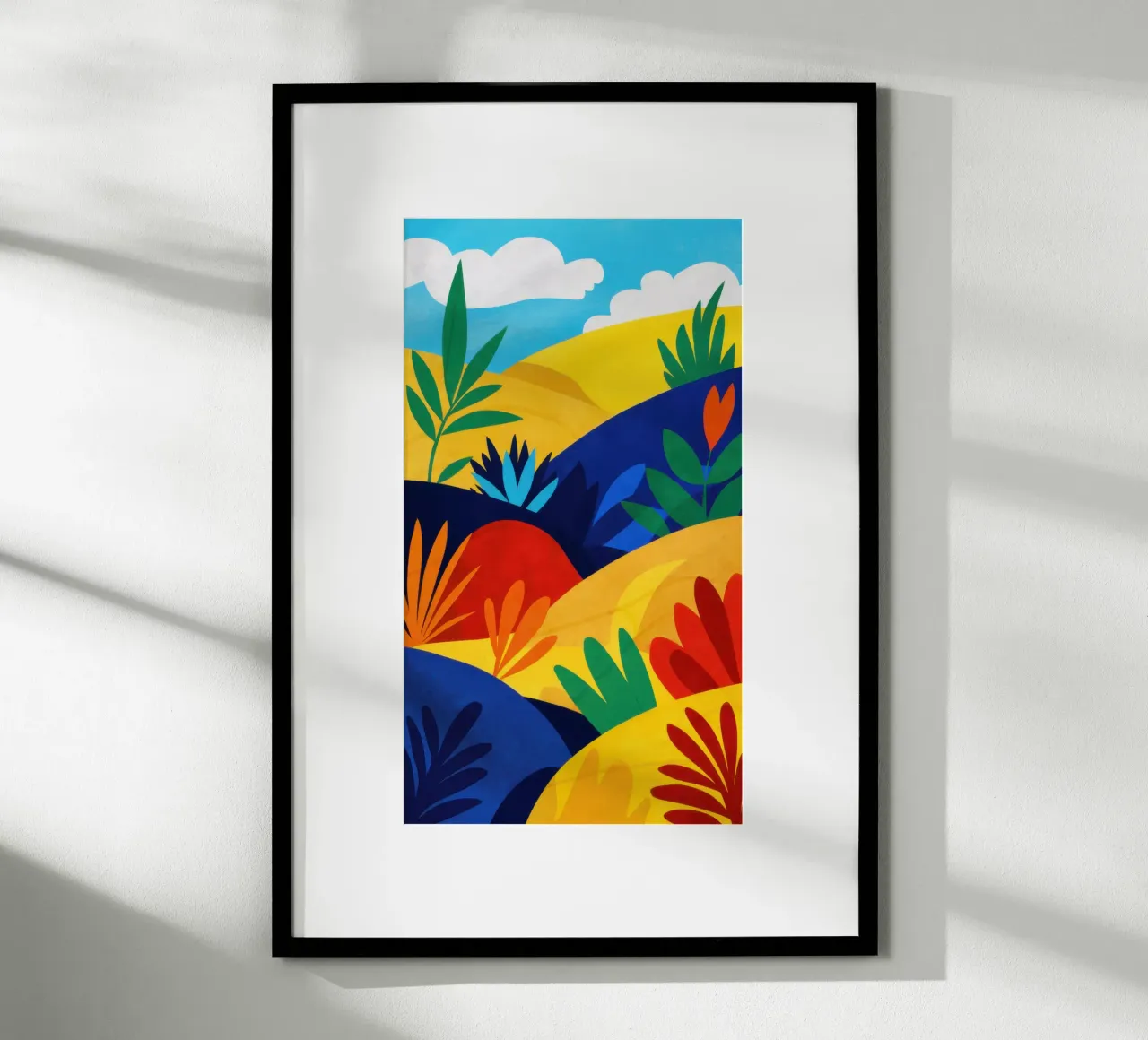 Colline ondulate e vibranti poster con telaio in plastica da Line Fable