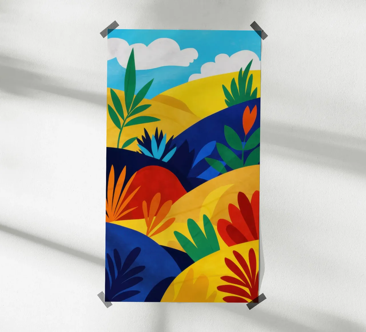 Colline ondulate e vibranti poster con telaio in plastica da Line Fable