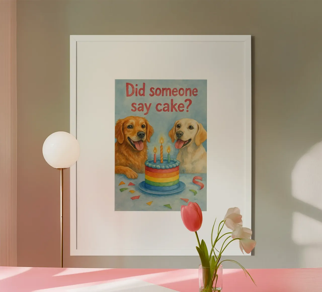 Compleanno del cane dipinto poster da Goldend